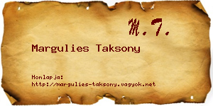 Margulies Taksony névjegykártya